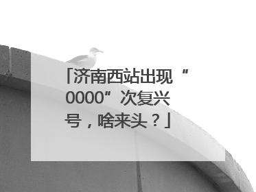 济南西站出现“0000”次复兴号，啥来头？
