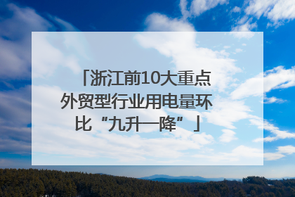 浙江前10大重点外贸型行业用电量环比“九升一降”