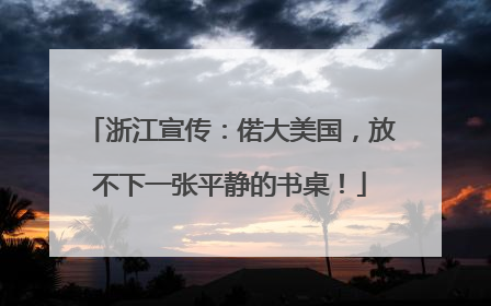 浙江宣传：偌大美国，放不下一张平静的书桌！