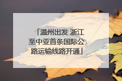 温州出发 浙江至中亚首条国际公路运输线路开通