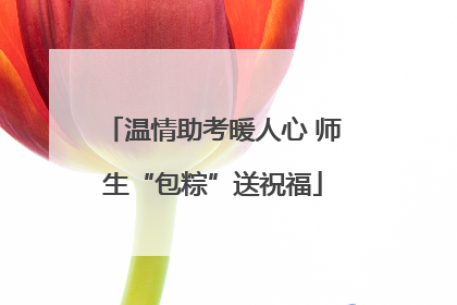 温情助考暖人心 师生“包粽”送祝福