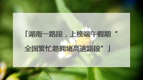 湖南一路段，上榜端午假期“全国繁忙易拥堵高速路段”