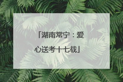 湖南常宁：爱心送考十七载