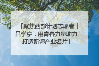聚焦西部计划志愿者丨吕学亨：用青春力量助力打造新疆产业名片