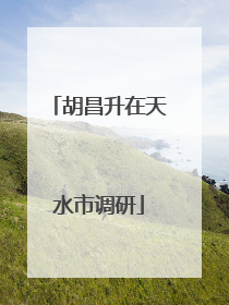 胡昌升在天水市调研