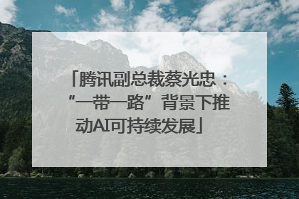 腾讯副总裁蔡光忠：“一带一路”背景下推动AI可持续发展