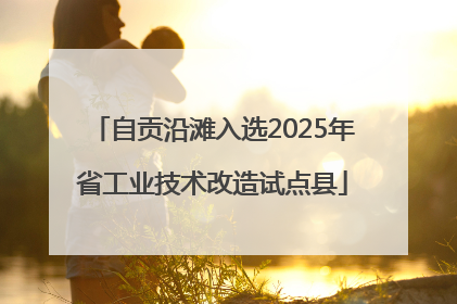 自贡沿滩入选2025年省工业技术改造试点县