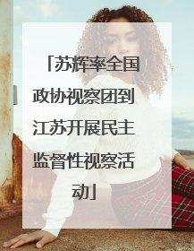 苏辉率全国政协视察团到江苏开展民主监督性视察活动