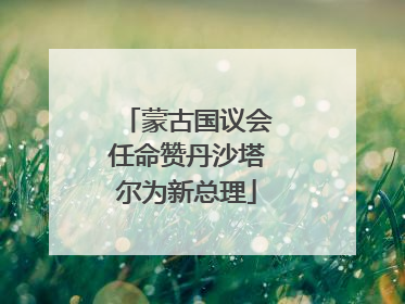 蒙古国议会任命赞丹沙塔尔为新总理