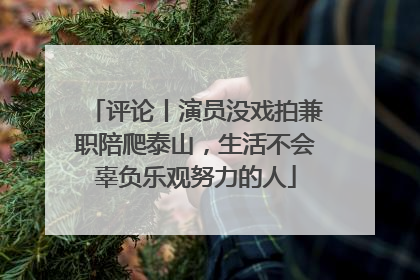 评论丨演员没戏拍兼职陪爬泰山，生活不会辜负乐观努力的人