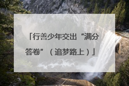 行善少年交出“满分答卷”（追梦路上）