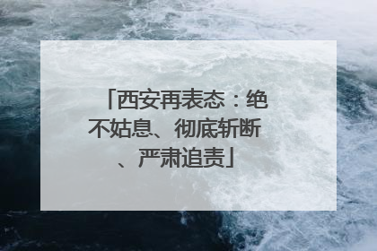 西安再表态：绝不姑息、彻底斩断、严肃追责