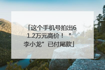 这个手机号拍出61.2万元高价！“李小龙”已付尾款