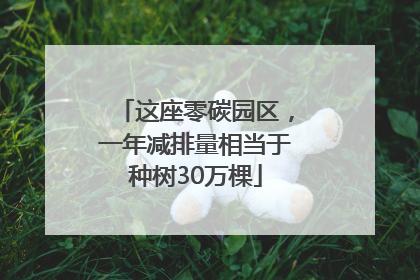 这座零碳园区，一年减排量相当于种树30万棵