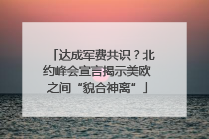 达成军费共识？北约峰会宣言揭示美欧之间“貌合神离”