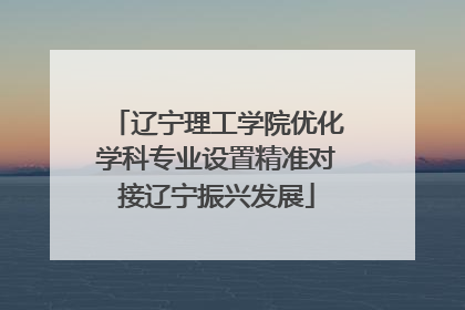 辽宁理工学院优化学科专业设置精准对接辽宁振兴发展