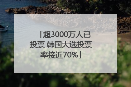 超3000万人已投票 韩国大选投票率接近70%