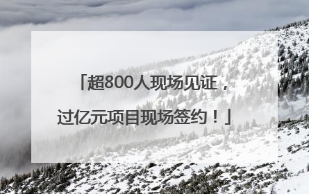 超800人现场见证，过亿元项目现场签约！
