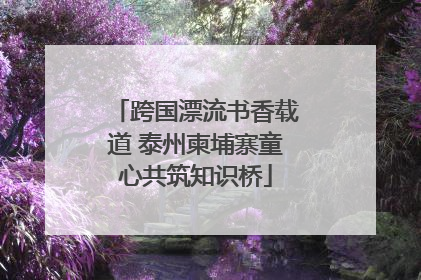 跨国漂流书香载道 泰州柬埔寨童心共筑知识桥