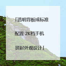 透明背板成标准配置 2K档手机拼起外观设计