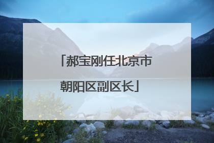 郝宝刚任北京市朝阳区副区长