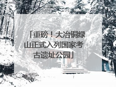 重磅！大冶铜绿山正式入列国家考古遗址公园