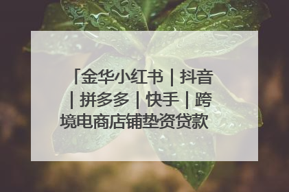 金华小红书｜抖音｜拼多多｜快手｜跨境电商店铺垫资贷款企业-漫商易