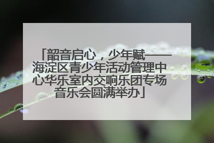 韶音启心，少年赋——海淀区青少年活动管理中心华乐室内交响乐团专场音乐会圆满举办