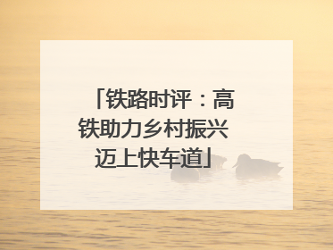 铁路时评：高铁助力乡村振兴迈上快车道