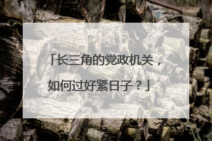 长三角的党政机关，如何过好紧日子？