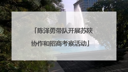 陈泽勇带队开展苏陕协作和招商考察活动