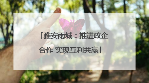 雅安雨城：推进政企合作 实现互利共赢