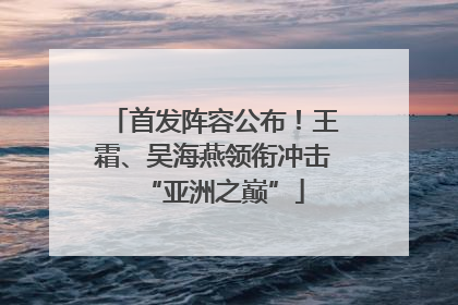 首发阵容公布！王霜、吴海燕领衔冲击“亚洲之巅”
