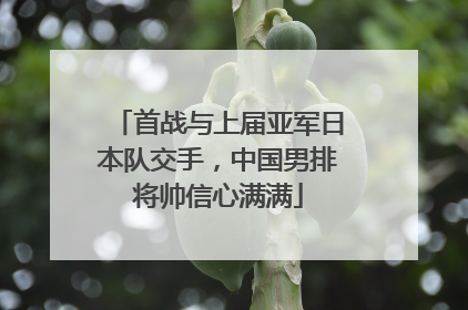 首战与上届亚军日本队交手，中国男排将帅信心满满
