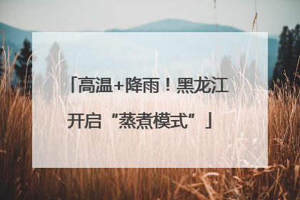 高温+降雨！黑龙江开启“蒸煮模式”