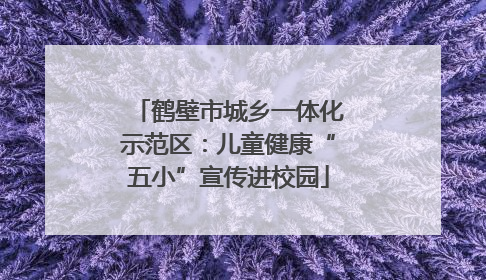 鹤壁市城乡一体化示范区：儿童健康“五小”宣传进校园