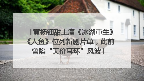 黄杨钿甜主演《冰湖重生》《人鱼》位列新剧片单，此前曾陷“天价耳环”风波