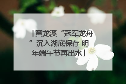 黄龙溪“冠军龙舟”沉入湖底保存 明年端午节再出水