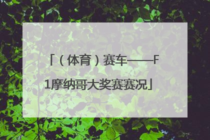 （体育）赛车——F1摩纳哥大奖赛赛况