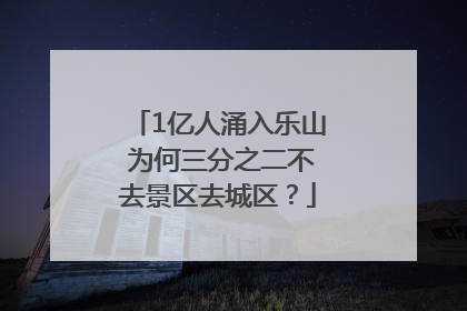 1亿人涌入乐山 为何三分之二不去景区去城区？