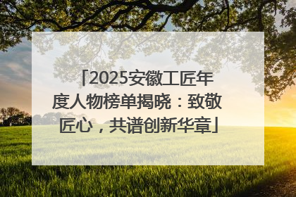 2025安徽工匠年度人物榜单揭晓：致敬匠心，共谱创新华章