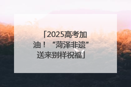 2025高考加油！“菏泽非遗”送来别样祝福