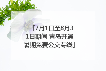7月1日至8月31日期间 青岛开通暑期免费公交专线