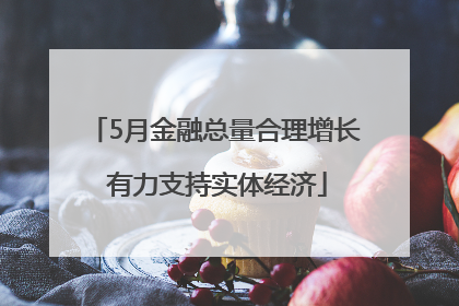 5月金融总量合理增长 有力支持实体经济