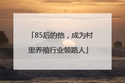 85后的他，成为村里养殖行业领路人