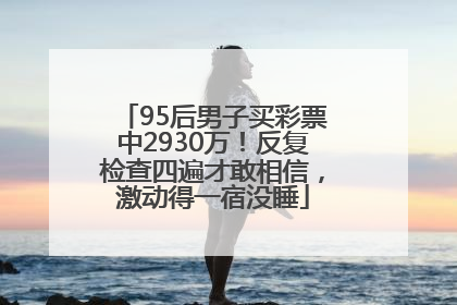 95后男子买彩票中2930万！反复检查四遍才敢相信，激动得一宿没睡