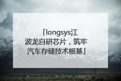 longsys江波龙自研芯片，筑牢汽车存储技术根基